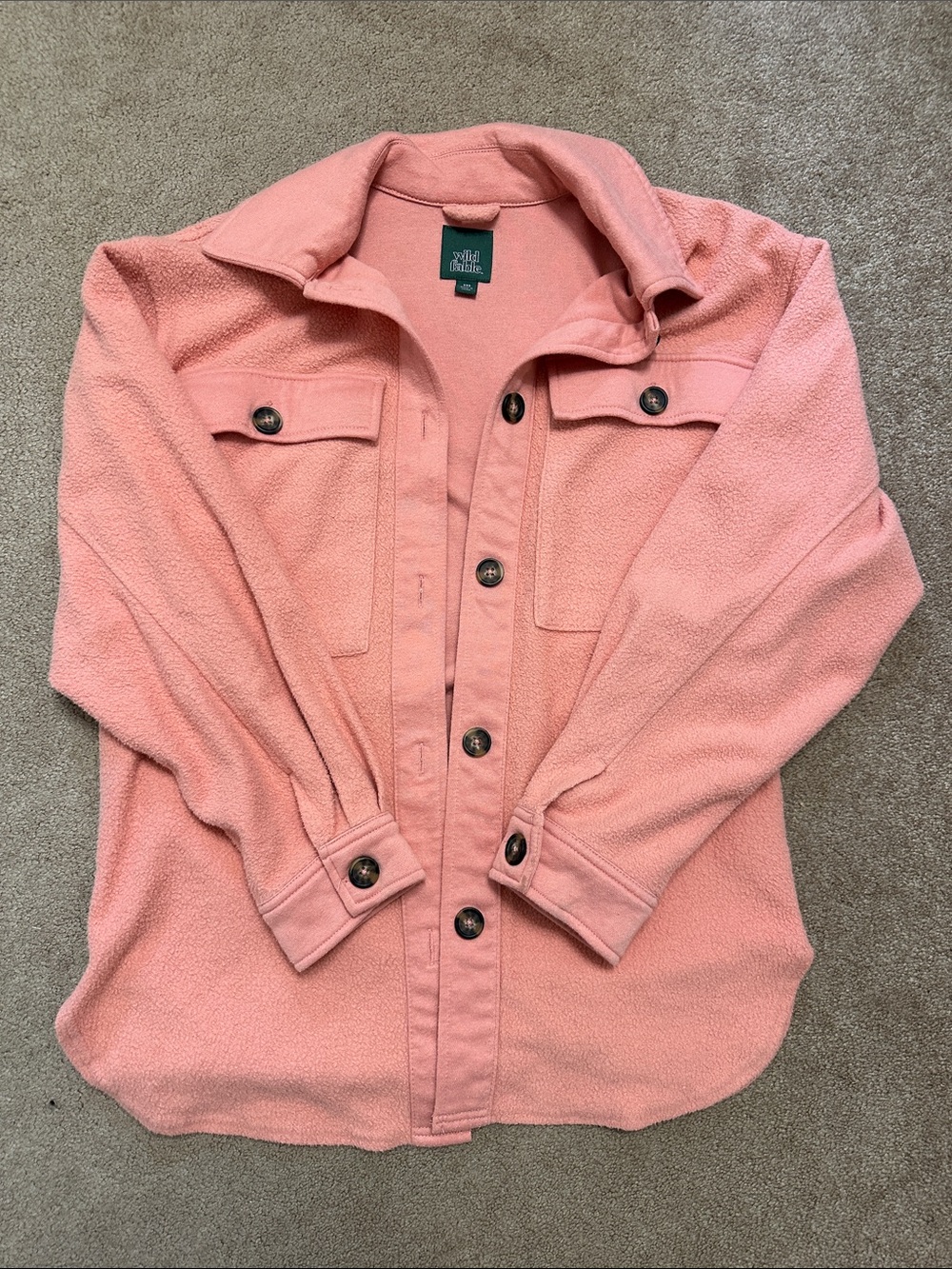 wild fable Blush Pink Teddy Sherpa Button-Up Jacket